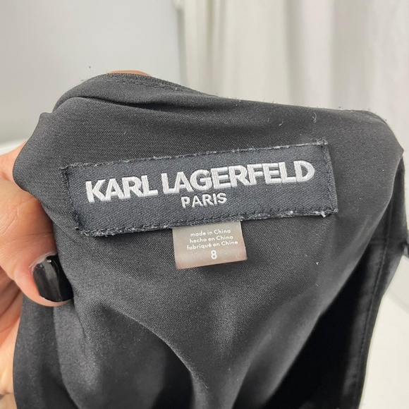 Karl Lagerfeld Long Black Ruffle Gown - Picture 5 of 9